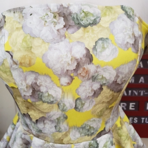 ASOS Floral peplum top sheer chest & shoulder Size 6 Coquette - Picture 4 of 9